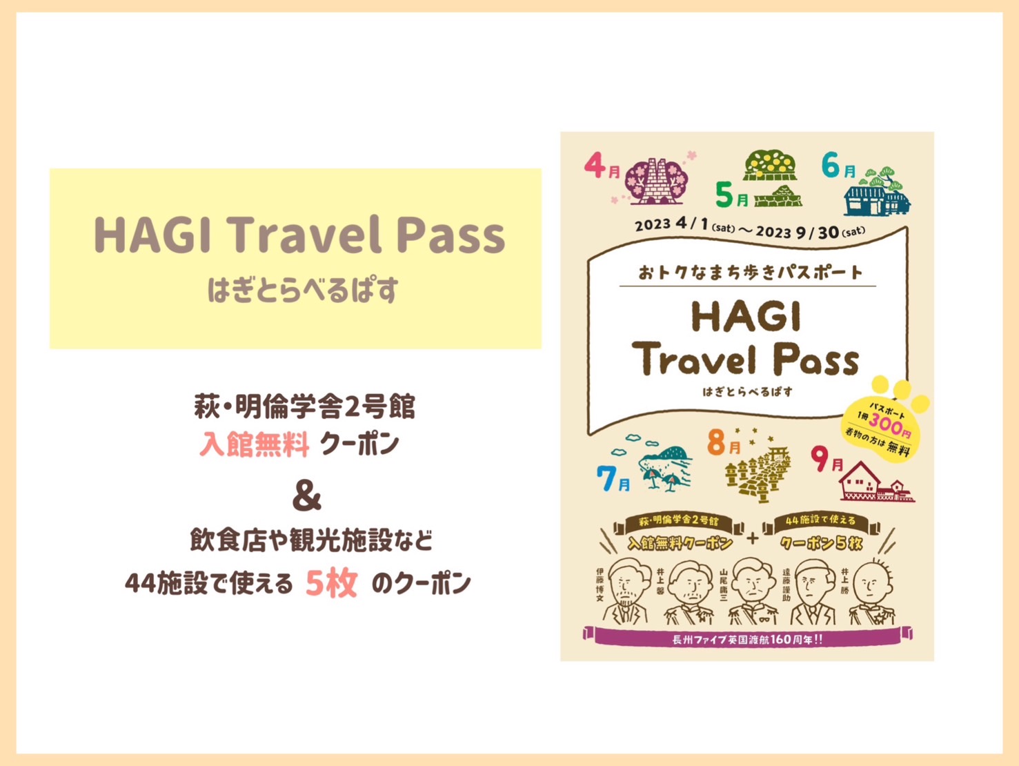 画像：HAGI Travel Pass（2023.4.1～9.30）