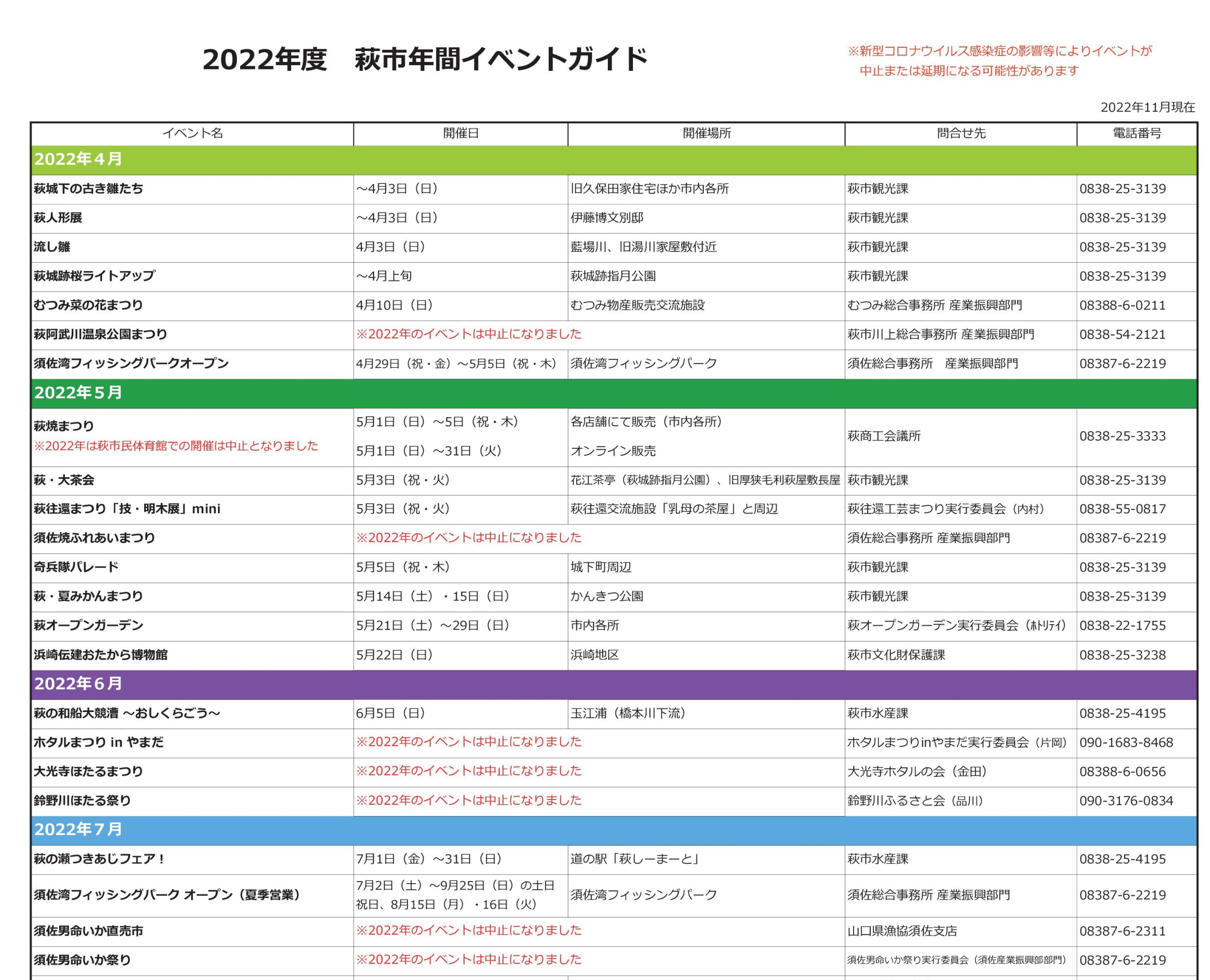 画像：年間予定表