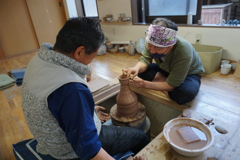 画像：萩焼作家 波多野英生との作陶体験物語